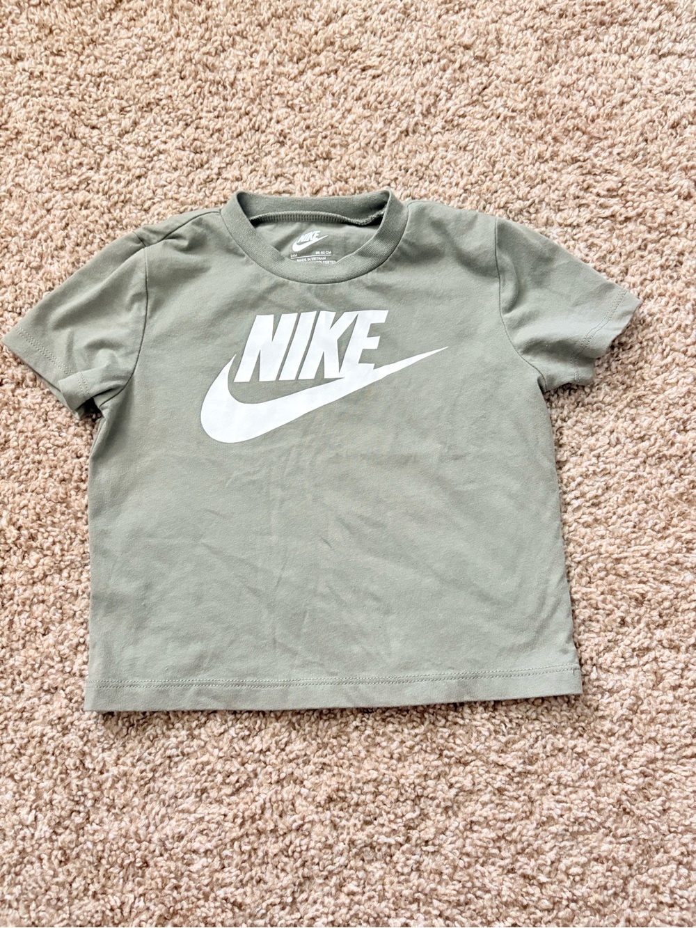 Nike Toddler Sportswear Futura Logo Tee Olive Sage Green 24M USED